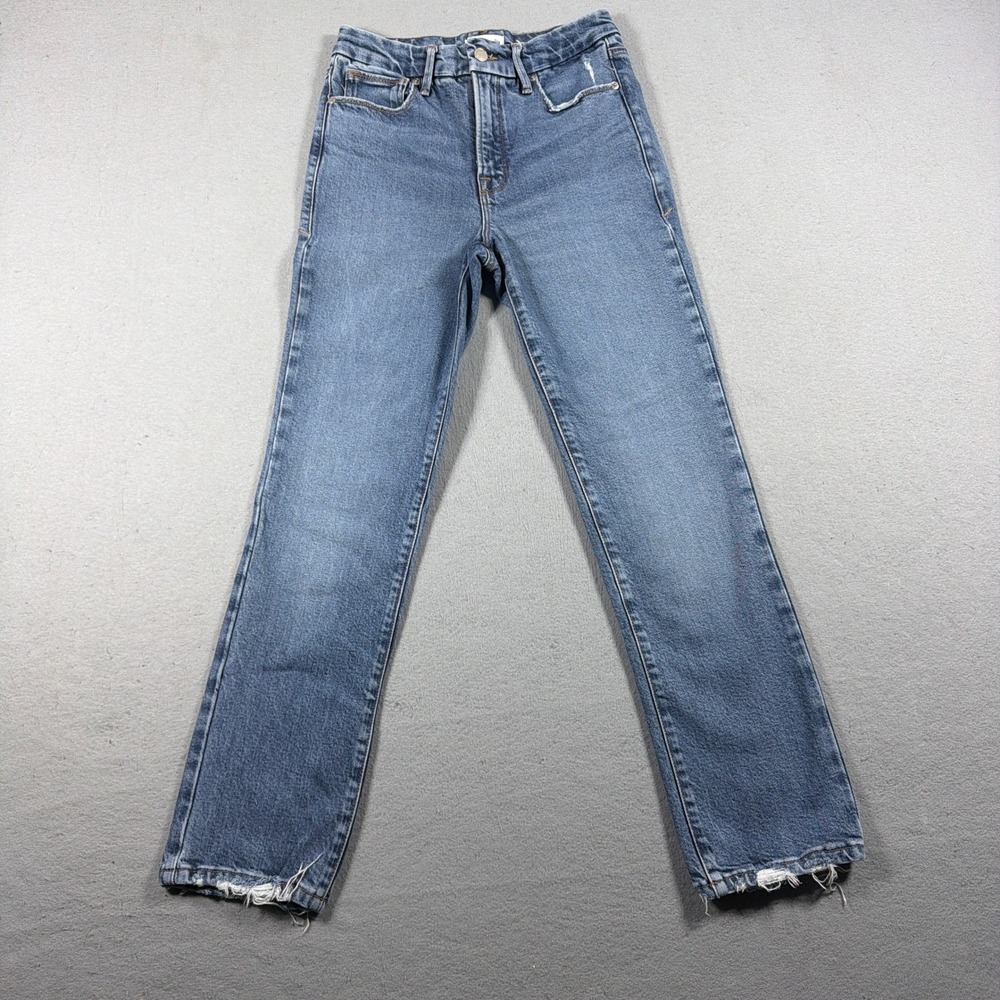 Good American Good Legs Straight Jeans‎ Women 2 26 High Rise Blue Denim Casual